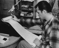 Jack Kerouac reading a scroll